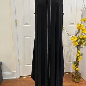 Rafaella Black Maxi Dress with White Center Piping